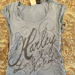 Genuine Harley Davidson Lace up tee size Medium (would also fit Small) - EUC!